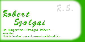robert szolgai business card